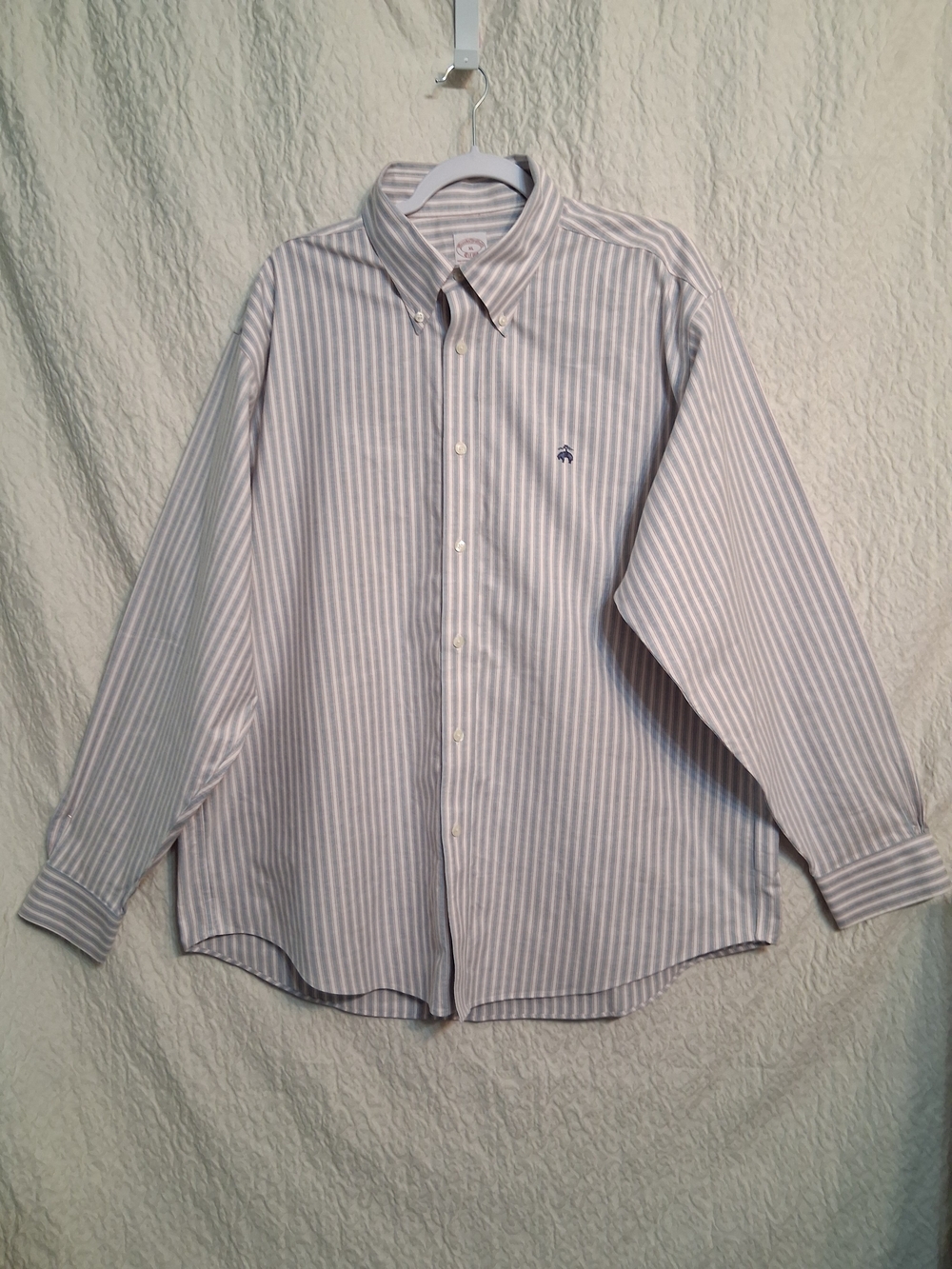Brooks Brothers Striped Button-Down Shirt in Light Blue and White